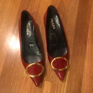 Prada Red Patent Leather Flats